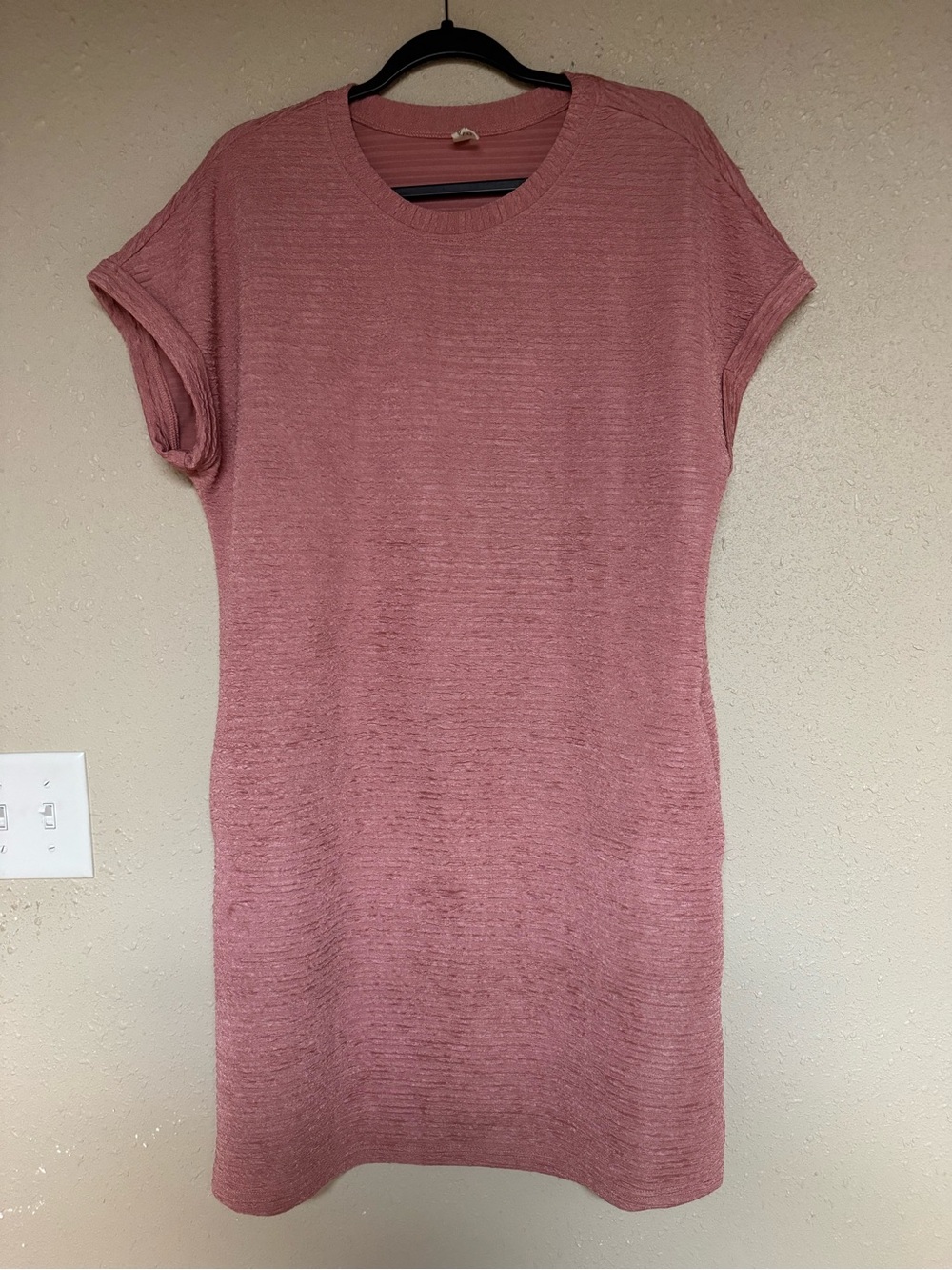 Modern Short Sleeve Mini Dress in Dusty Rose